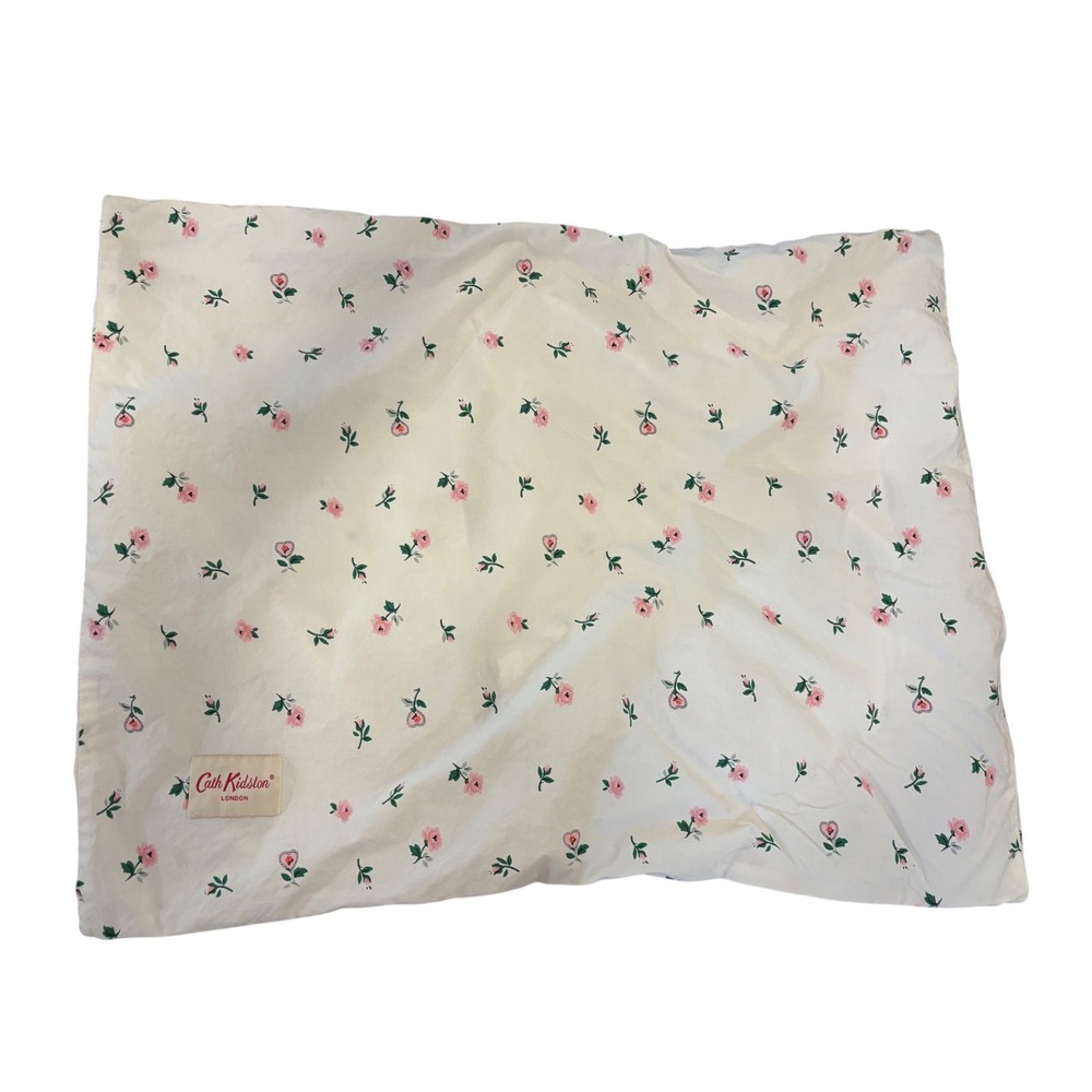 Cath Kidston London Floral Heart Cotton Pillow Shams Set of 4 Standard White